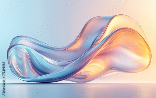 Wallpaper Mural Abstract Fluid Art Swirling Pastel Blue and Orange Liquid Design Torontodigital.ca