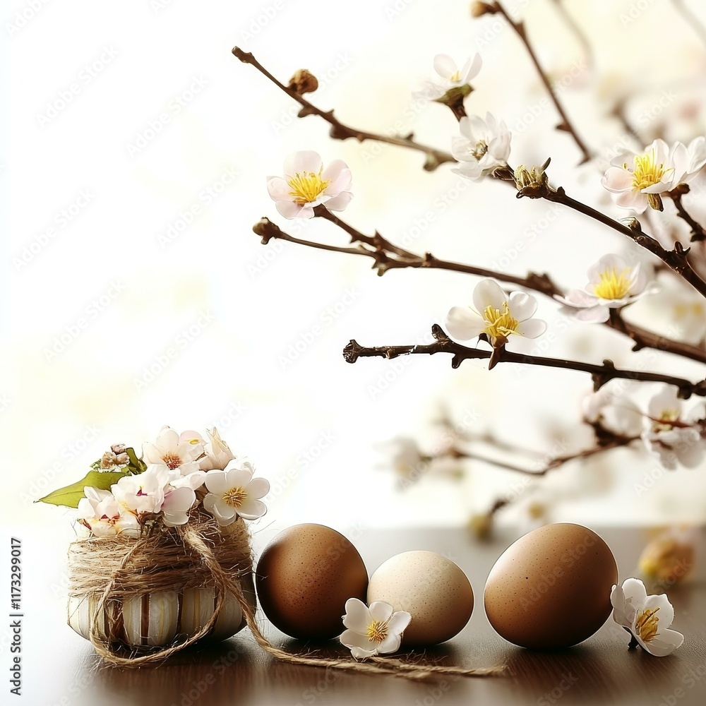 Spring Easter Eggs with Blossoms Spring Easter Eggs with Blossoms