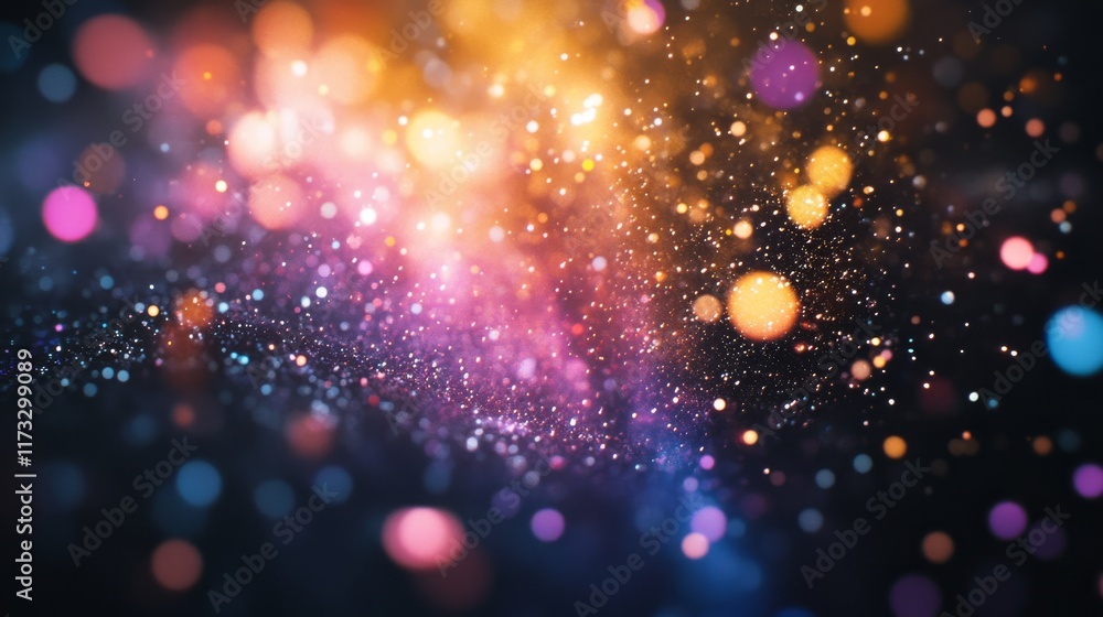 A colorful, blurry image of a starry sky with many small, colorful dots A colorful, blurry image of a starry sky with many small, colorful dots