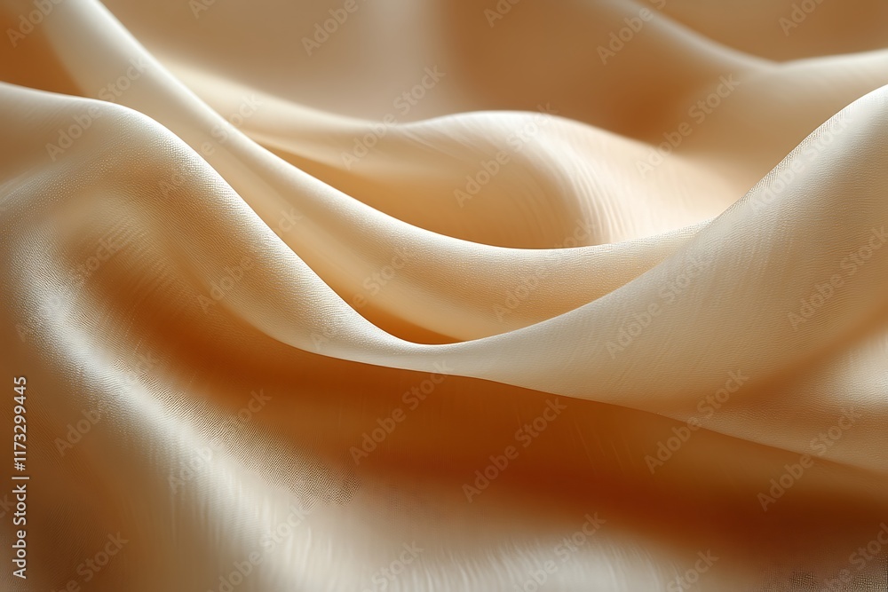 Fototapeta premium Smooth, elegant beige fabric waves.