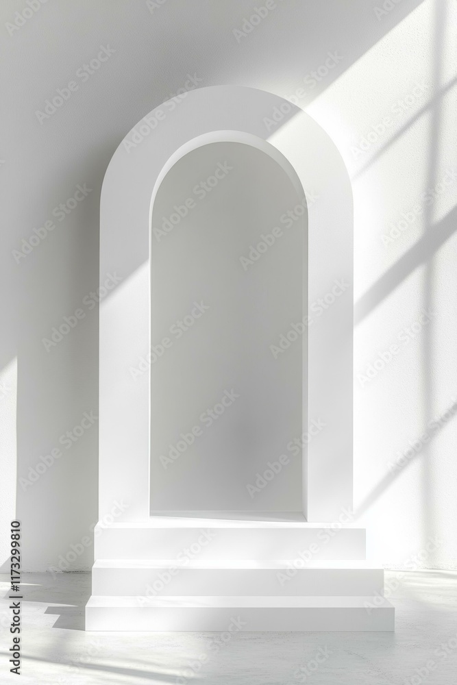 Fototapeta premium Modern Minimalist White Archway Display