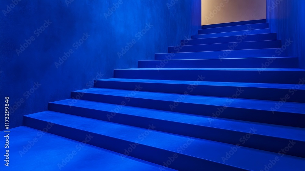 Fototapeta premium Deep Blue Stairway Interior Design
