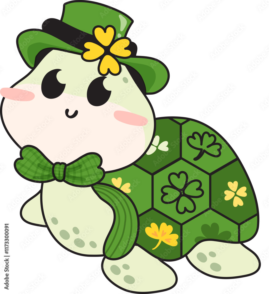 Fototapeta premium cute animals on St. Patrick's Day elements