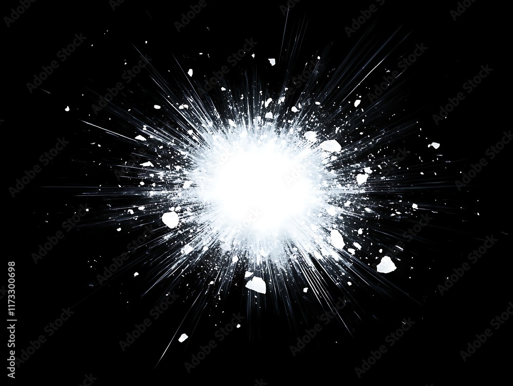 Obraz premium Abstract Cosmic Explosion of Vibrant Light with Radiating Beams and Energy in a Colorful and Dynamic Galactic Concept for Space-Themed Designs