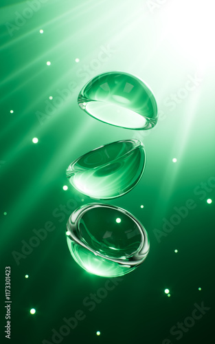 Fotografia Abstract semicircular glass curve background, 3d rendering.
