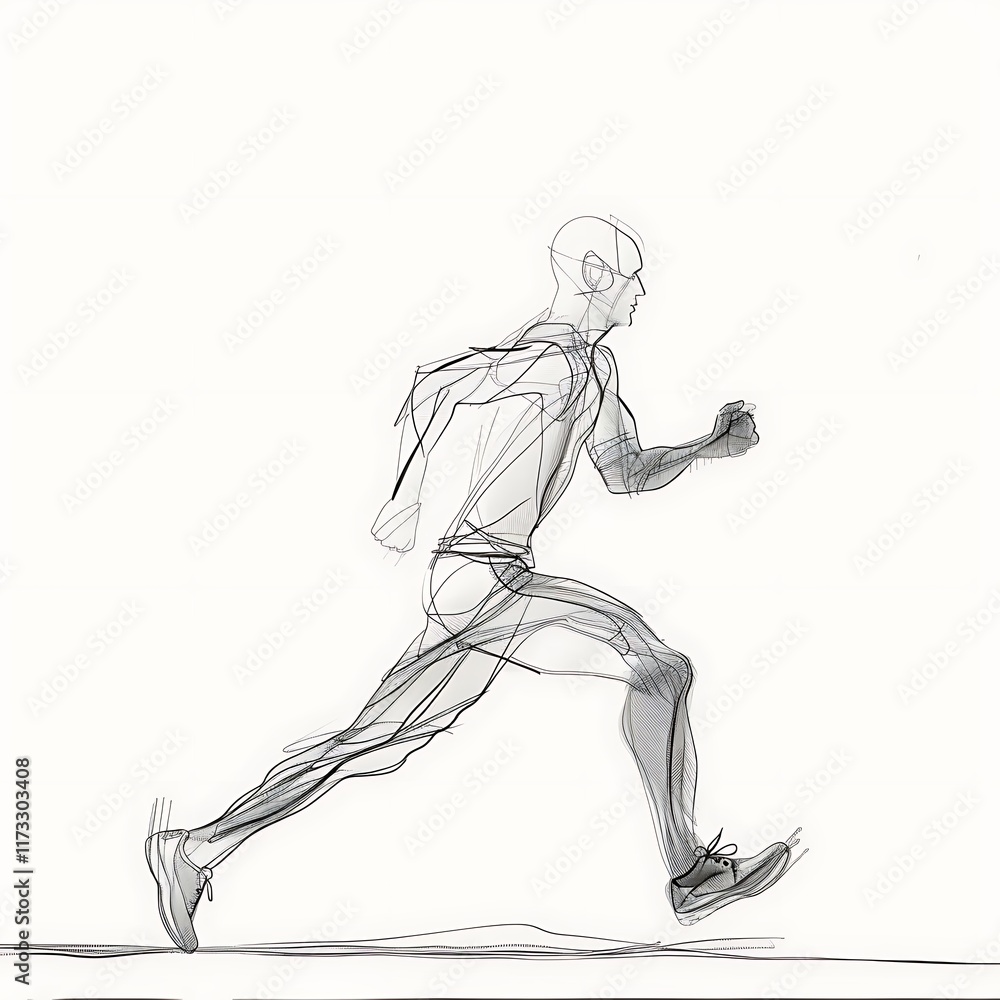 Fototapeta premium runner outline in motion