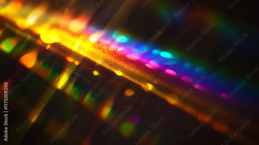 Obraz premium A colorful rainbow is shown in a black background