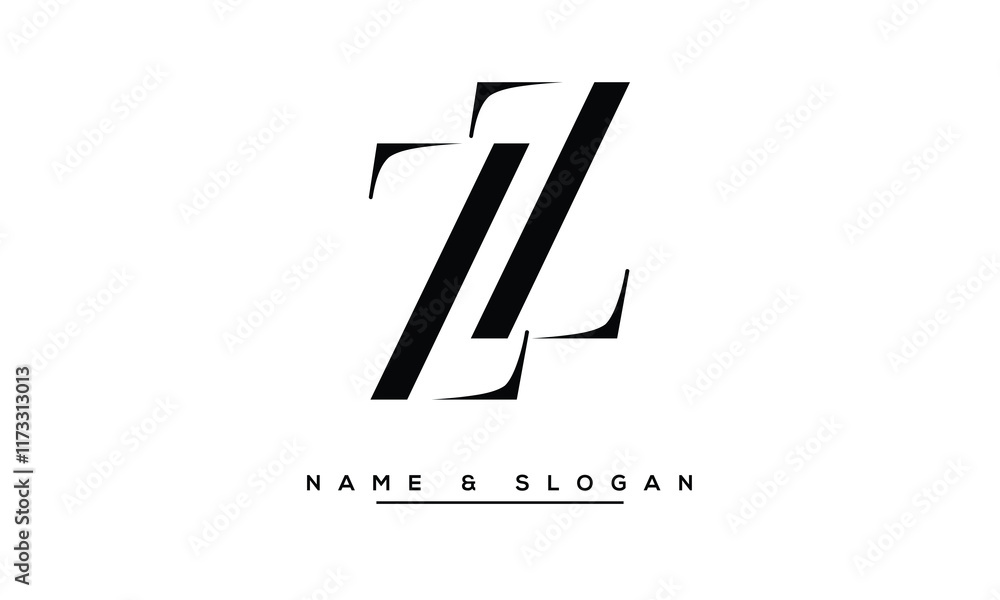 Fototapeta premium ZZ Abstract Letters Logo Monogram