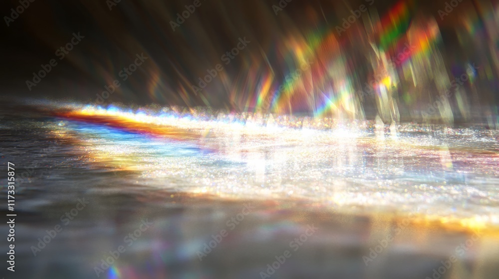 Obraz premium A rainbow is reflected in the water