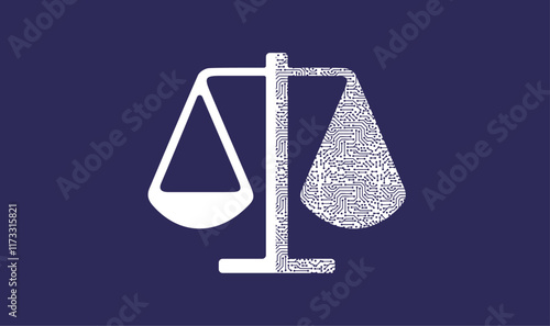 Digital new age law and judicial system illustration