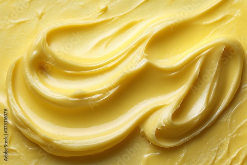 Swirled creamy yellow butter texture.