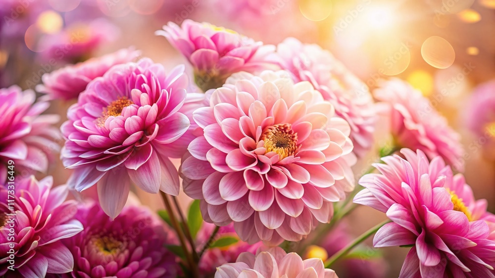 Fototapeta premium Long Exposure Pink Flower Bouquet Close-Up - Delicate Petals & Soft Light