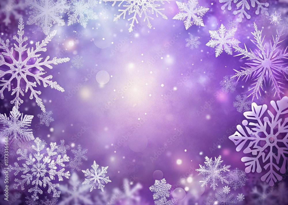 Long Exposure Purple Winter Paper Background with Snowflake Border - Gradient Texture Long Exposure Purple Winter Paper Background with Snowflake Border - Gradient Texture