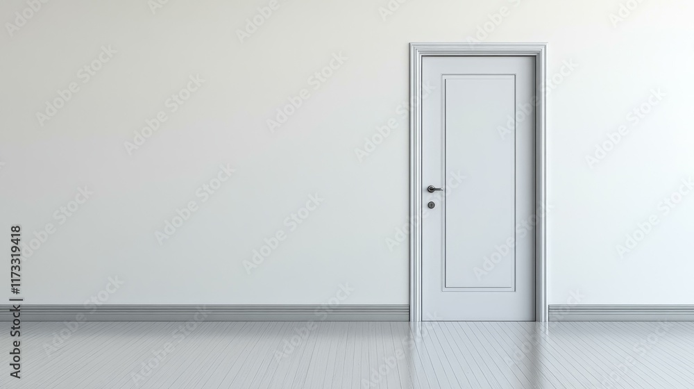 Empty Room with White Door Interior Design Empty Room with White Door Interior Design