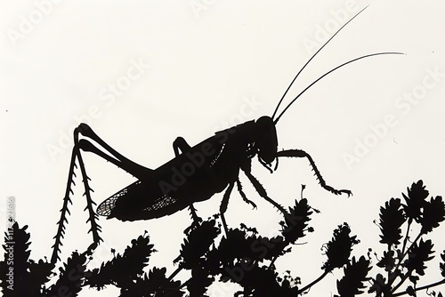 Wallpaper Mural grasshopper silhouette with long hind legs Torontodigital.ca