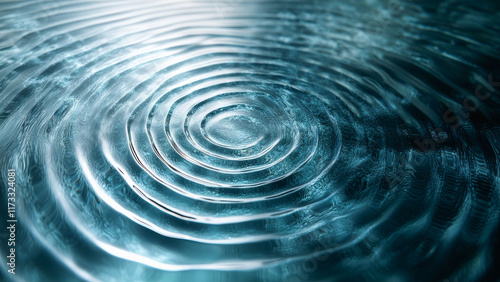 Concentric water ripples expanding outwards, creating a mesmerizing pattern on a tranquil surface