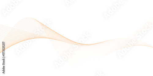 Abstract orange color vector waves. Banner design template. Vector illustration.