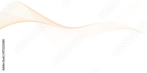 Abstract orange color vector waves. Banner design template. Vector illustration.