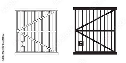 Print  Jail icon vector isolated on white background, logo concept of Jail sign on transparent background, black filled symbol