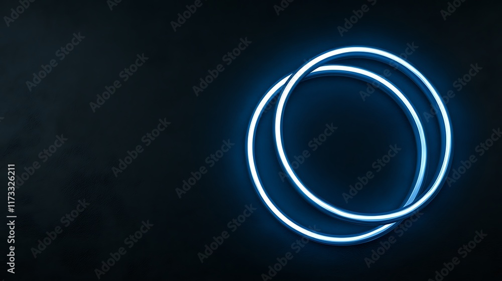 Intertwined Neon Circles Glowing Brightly In The Dark Intertwined Neon Circles Glowing Brightly In The Dark
