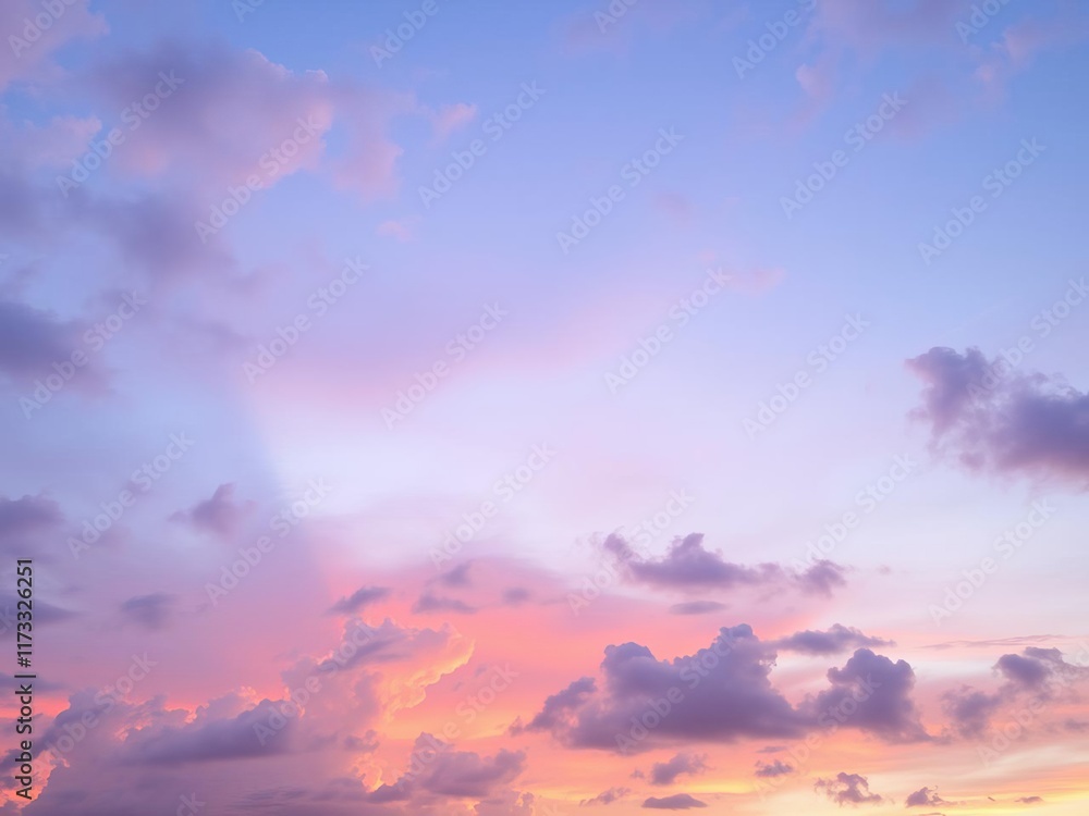 Fototapeta premium Twilight sky with pastel colors and colorful sunset clouds for NSTA story template background, NSTA, clouds