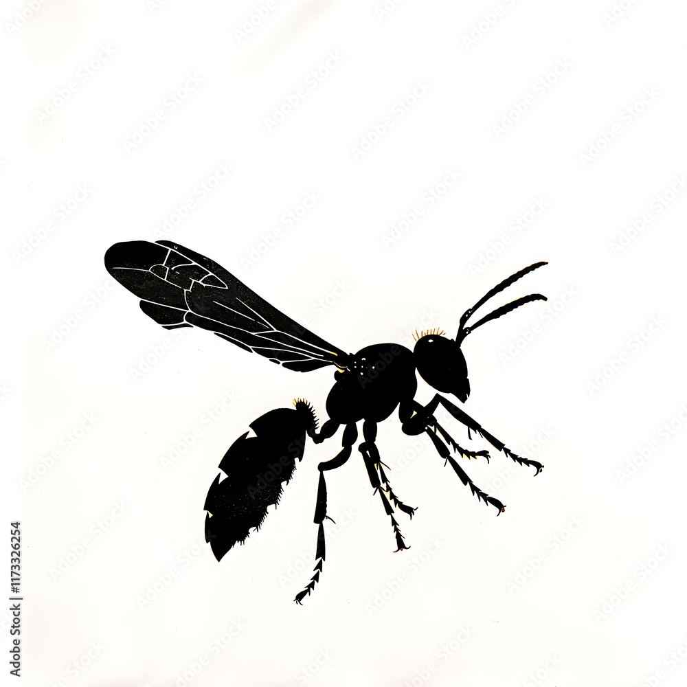 Fototapeta premium yellowjacket wasp silhouette in flight