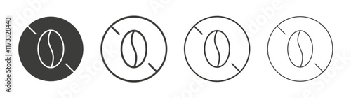 Caffeine free icon flat and linear vector illustration on white background.