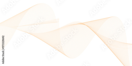 Abstract orange color vector waves. Banner design template. Vector illustration.