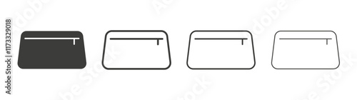 Cosmetic bag icon flat and linear vector illustration on white background.