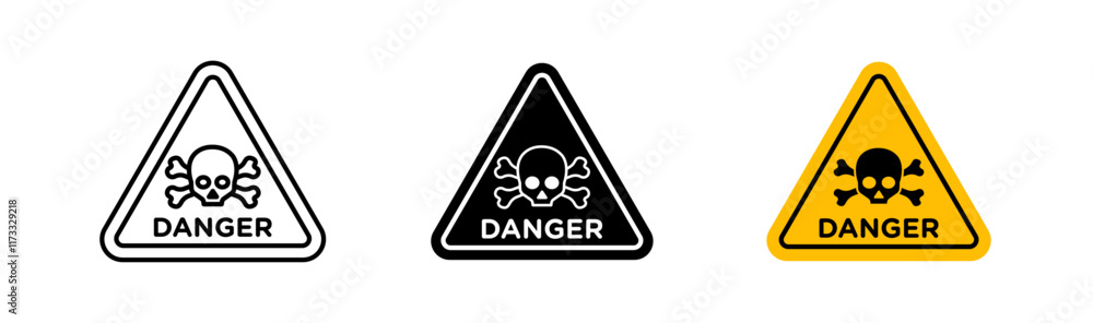 Danger signs flat and linear vector illustration on white background. Danger signs flat and linear vector illustration on white background.