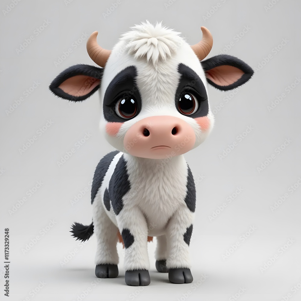 Fototapeta premium Adorable 3D Animal Character with Vibrant Colors and Playful Expression for Creative Projects. Generative AI
