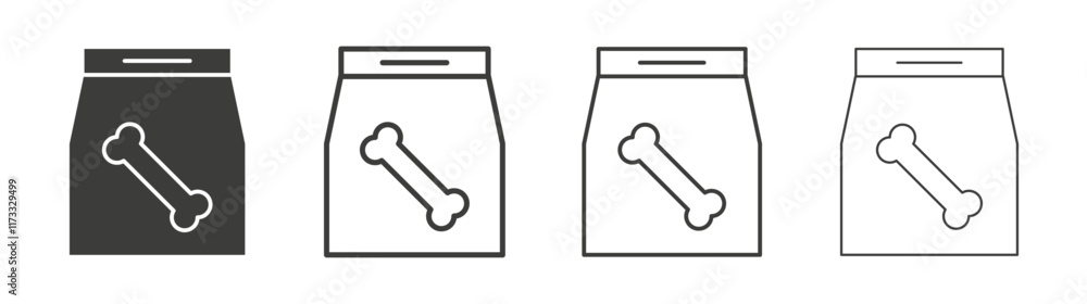 Dog food icon flat and linear vector illustration on white background. Dog food icon flat and linear vector illustration on white background.