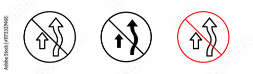 Do not overtake traffic signs flat and linear vector illustration on white background.