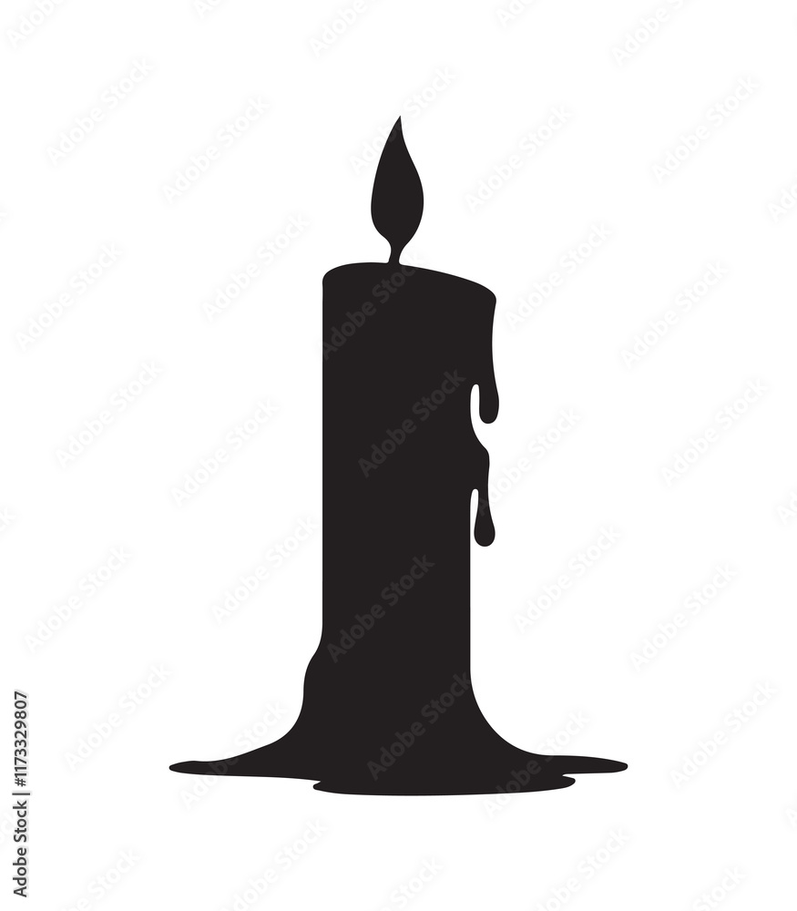 Obraz premium Candle silhouette icon vector on white background
