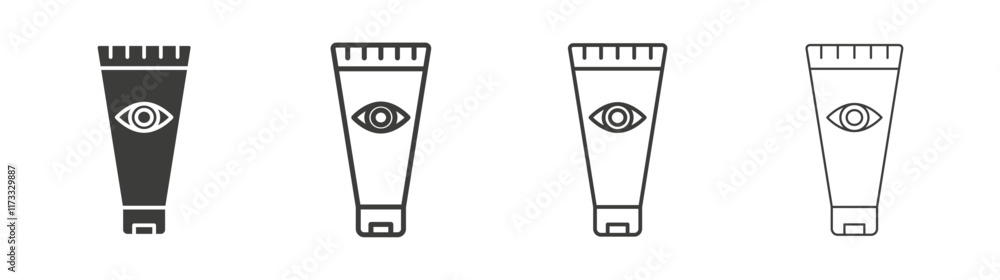 Eye cream icon flat and linear vector illustration on white background. Eye cream icon flat and linear vector illustration on white background.