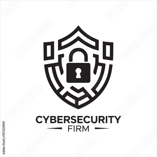 A modern and secure logo for a cybersecurity firm vector illustration.