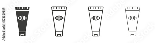 Eye cream icon flat and linear vector illustration on white background.