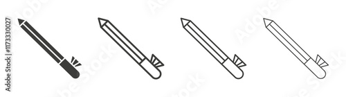 Eyeliner icon flat and linear vector illustration on white background.