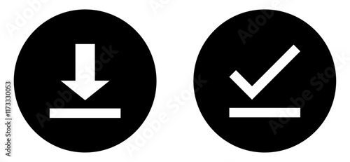 Download upload and download completed icon set. Download icon set. Download button Collection. Download files icon vector. Download icon isolated on white background. Arrow downloading icon.