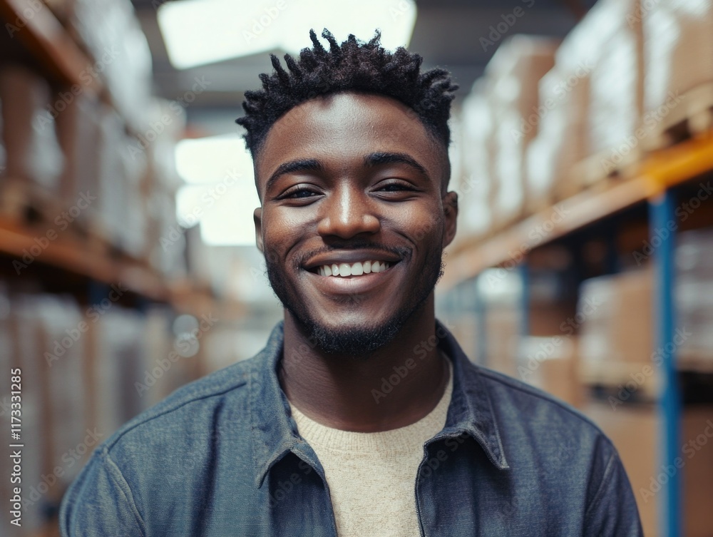 Successful Smiling Warehouse Worker Successful Smiling Warehouse Worker