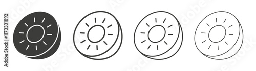 Kiwi icon flat and linear vector illustration on white background.