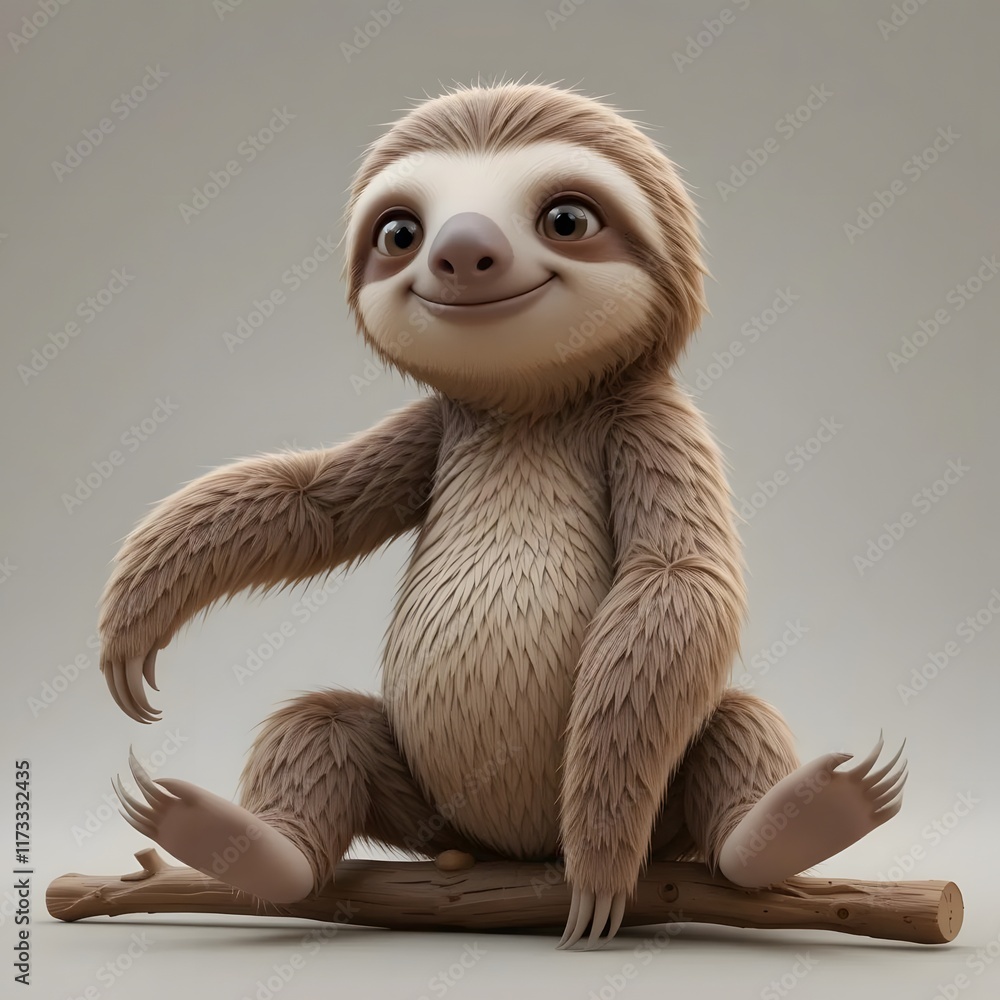 Fototapeta premium Adorable 3D Animal Character with Vibrant Colors and Playful Expression for Creative Projects. Generative AI