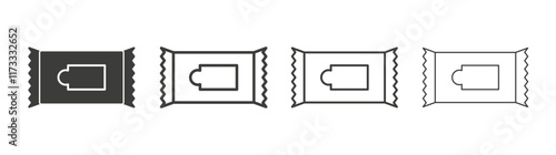 Makeup remover wipes icon flat and linear vector illustration on white background.