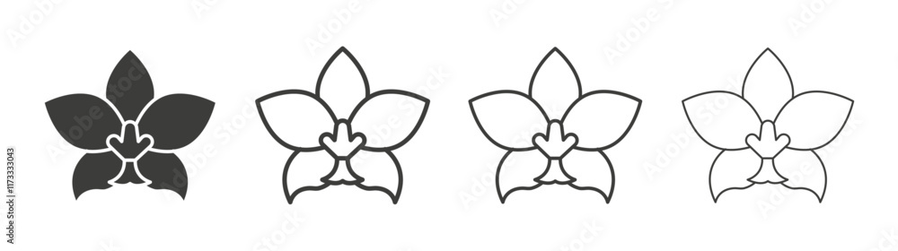 Moth orchid icon flat and linear vector illustration on white background. Moth orchid icon flat and linear vector illustration on white background.