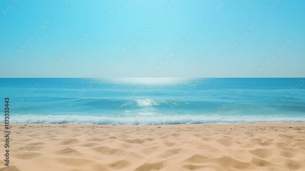 Obraz premium Beautiful tropical beach with blue sky. Background for summer vacation concept.