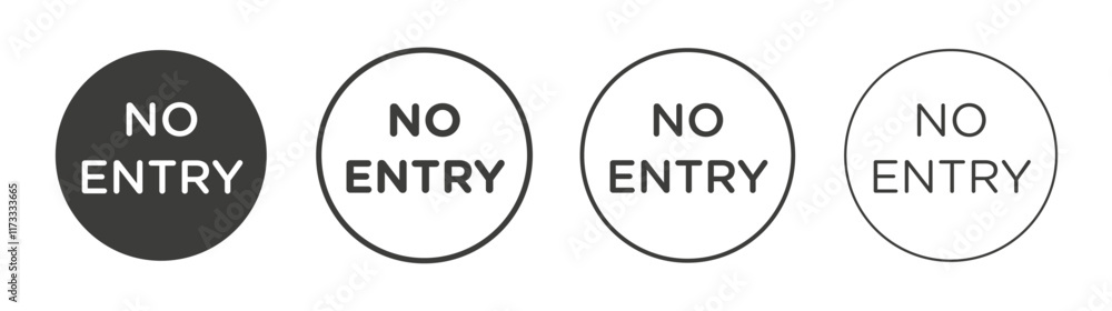 No entry road signs flat and linear vector illustration on white background. No entry road signs flat and linear vector illustration on white background.