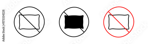 No pillow signs flat and linear vector illustration on white background.