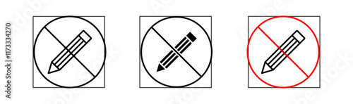 No plastic signs flat and linear vector illustration on white background.