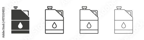 Oil can icon flat and linear vector illustration on white background.