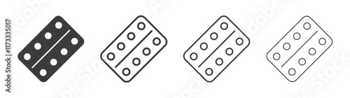 Oral contraception icon flat and linear vector illustration on white background.